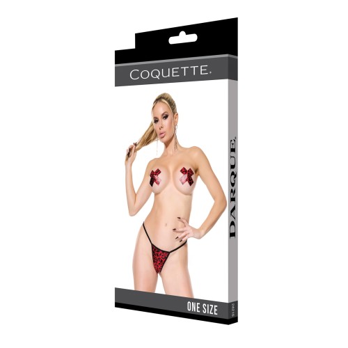 Pasties Darque con G-String Rojo Negro