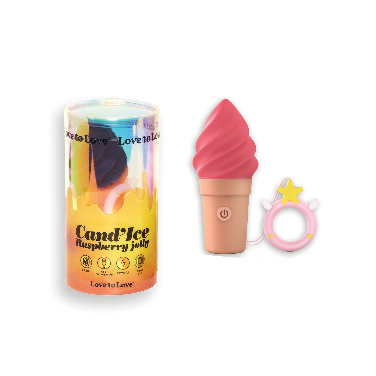 Love to Love Candice Ice Cream Cone Stimulator Raspberry Jolly