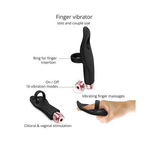 Vibrador Tickle Me para Dedo Ónix Negro