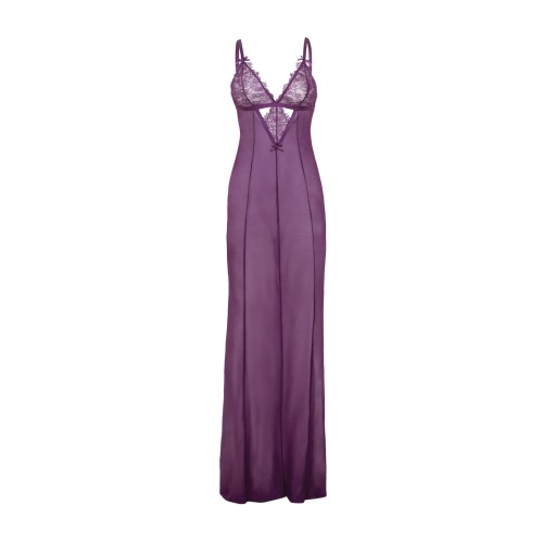 Katana Mesh Eyelash Lace Gown Purple