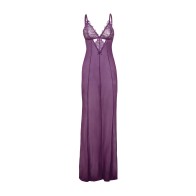 Katana Mesh Eyelash Lace Gown Purple