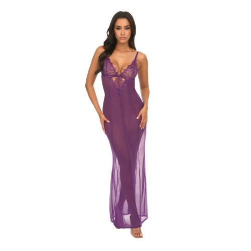 Katana Sheer Lace Gown for Elegant Sleepwear