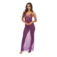 Katana Sheer Lace Gown for Elegant Sleepwear