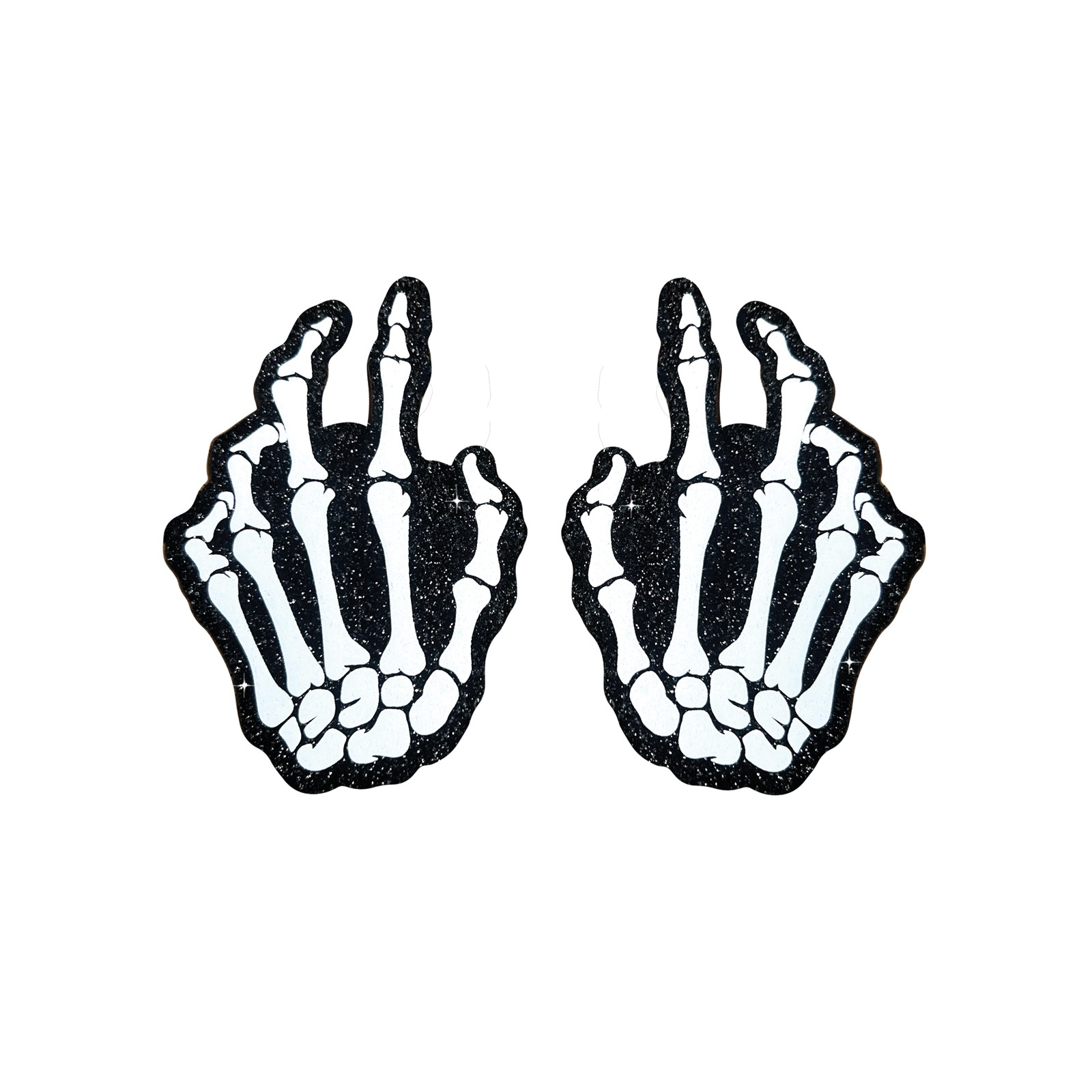 Neva Nude Holographic Skeleton Hands Pasties White Black