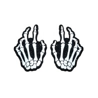 Neva Nude Holographic Skeleton Hands Pasties White Black