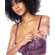 Conjunto de Bustier con Varilla y Tanga de Cintura Alta - Morado XL