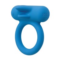 Anillo Mejorador para Parejas de Silicona Recargable Double Trouble con Doble Estímulo - Azul