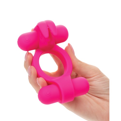 Couple's Enhancer Silicone Rechargeable Rockin' Rabbit Fuchsia