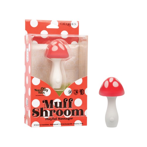 Naughty Bites Muff Shroom Playful Massager - Red/White