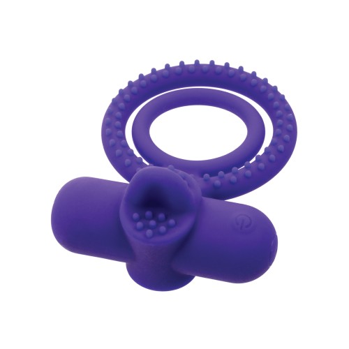 Aumentador de Parejas de Silicona Dual Climaxer con Lengua Vibrante - Morado