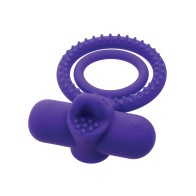 Aumentador de Parejas de Silicona Dual Climaxer con Lengua Vibrante - Morado