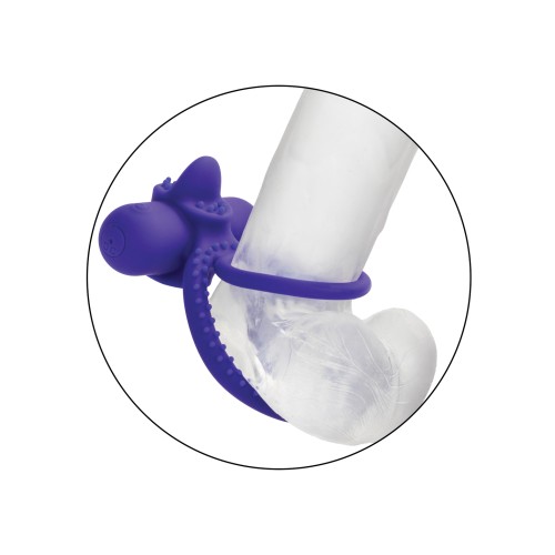 Aumentador de Parejas de Silicona Dual Climaxer con Lengua Vibrante - Morado