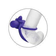 Aumentador de Parejas de Silicona Dual Climaxer con Lengua Vibrante - Morado