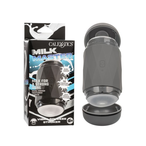 Milk Master Vibro Squeeze Stroker in Black