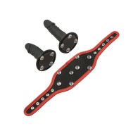 Kit de Arnés Strap-On Triple Thrill Kinky Play Box en Negro/Rojo