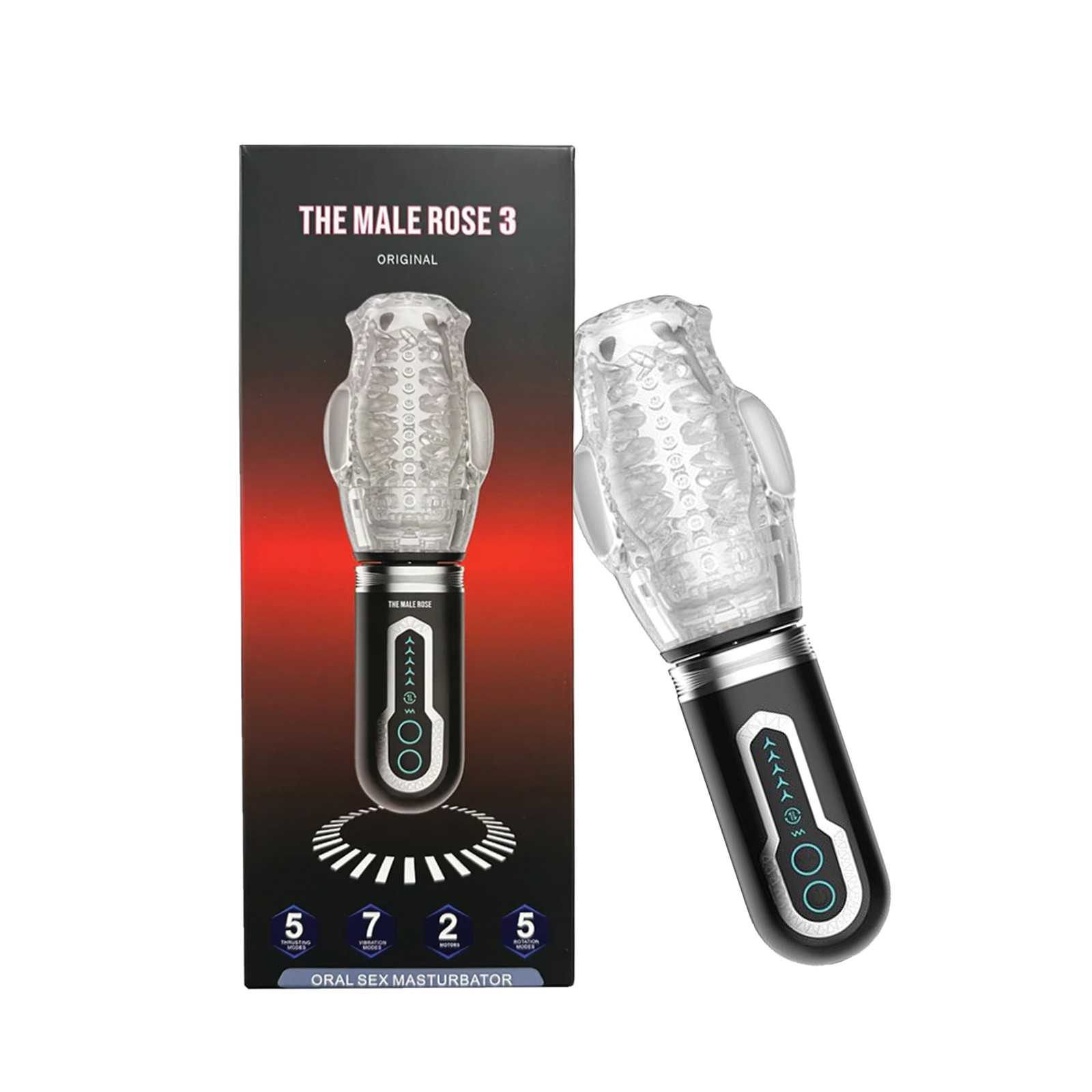 The Male Rose 3 Thrusting Rotating Vibrating Masturbator