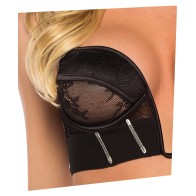 Compra Conjunto de Bustier de Encaje y Satén Belle Noir en Negro