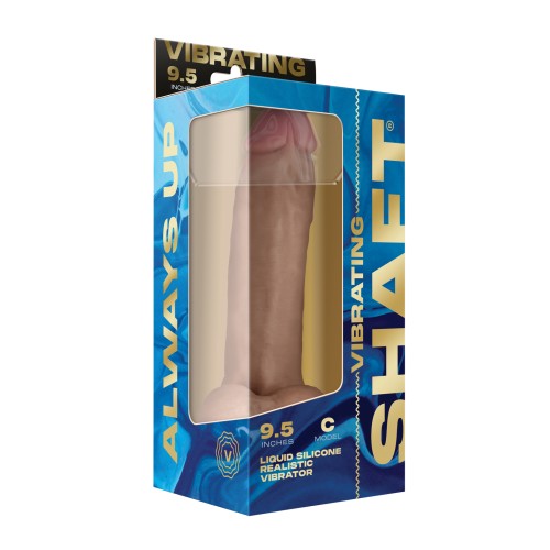 Shaft Flexskin Liquid Silicone 9.5 inch Vibrating Dong with Balls