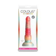 Dildo Colores Apilados 6" - Rojo/Dorado - Explora Sensaciones