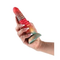 Dildo Colores Apilados 6" - Rojo/Dorado - Explora Sensaciones