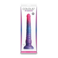 Vibrant Colours Stacked Dildo in Pink and Blue