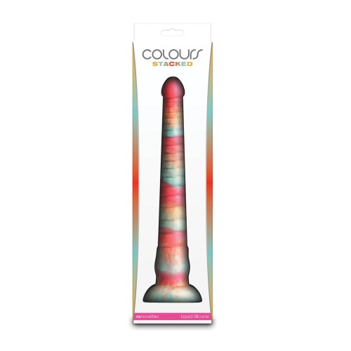 Dildo Colores Apilados de 12" Rojo/Dorado