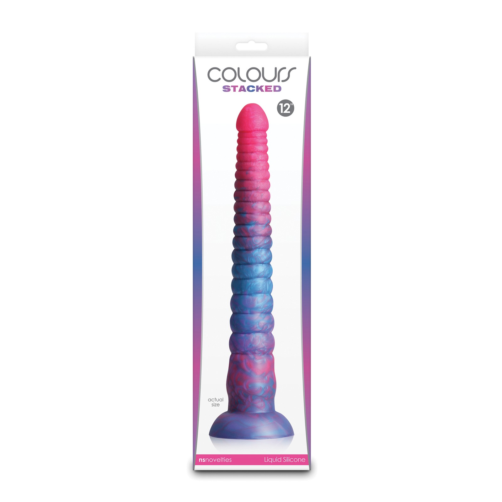 Dildo Apilado de 12 Pulgadas - Rosa/Azul