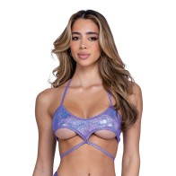 Shimmer Underboob Cutout Top - Lavender