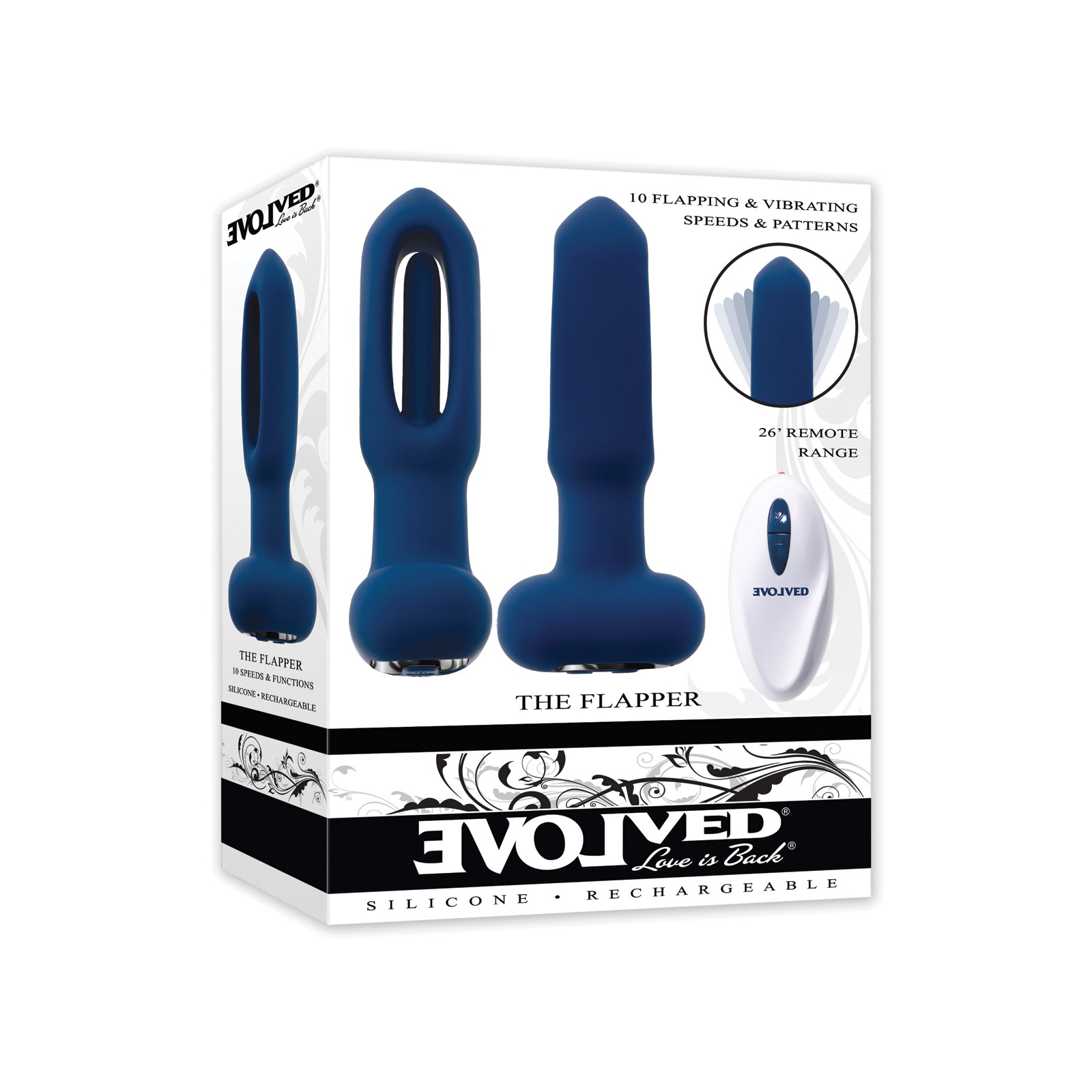 Evolved The Flapper Remote Controlled Clit Tickler - Blue