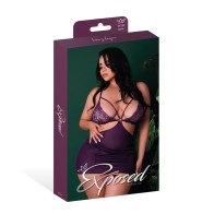 Leather & Lace Chemise Set Plum 2X