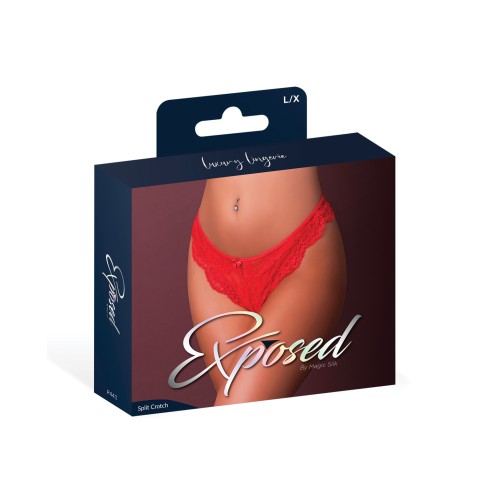 Panty Rojo de Crotch Abierto Sugar High - L/XL