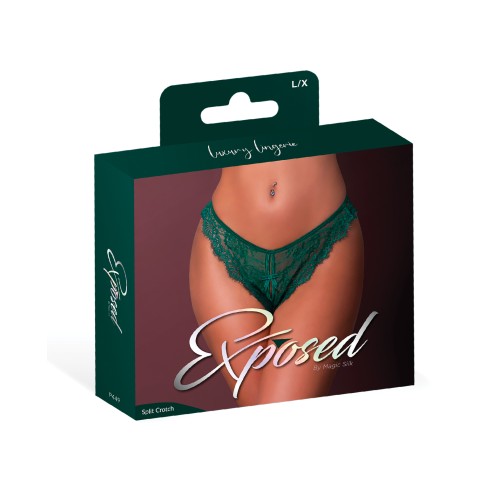 Evermore Split Crotch Panty Emerald