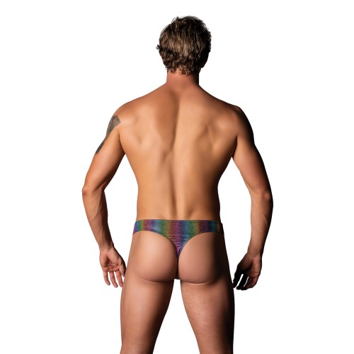 Tanga Pack & Play con Bolsa para Condón Frontal - Arcoíris L/XL