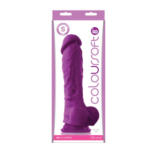 Dildo Suave ColourSoft de 8" - Púrpura