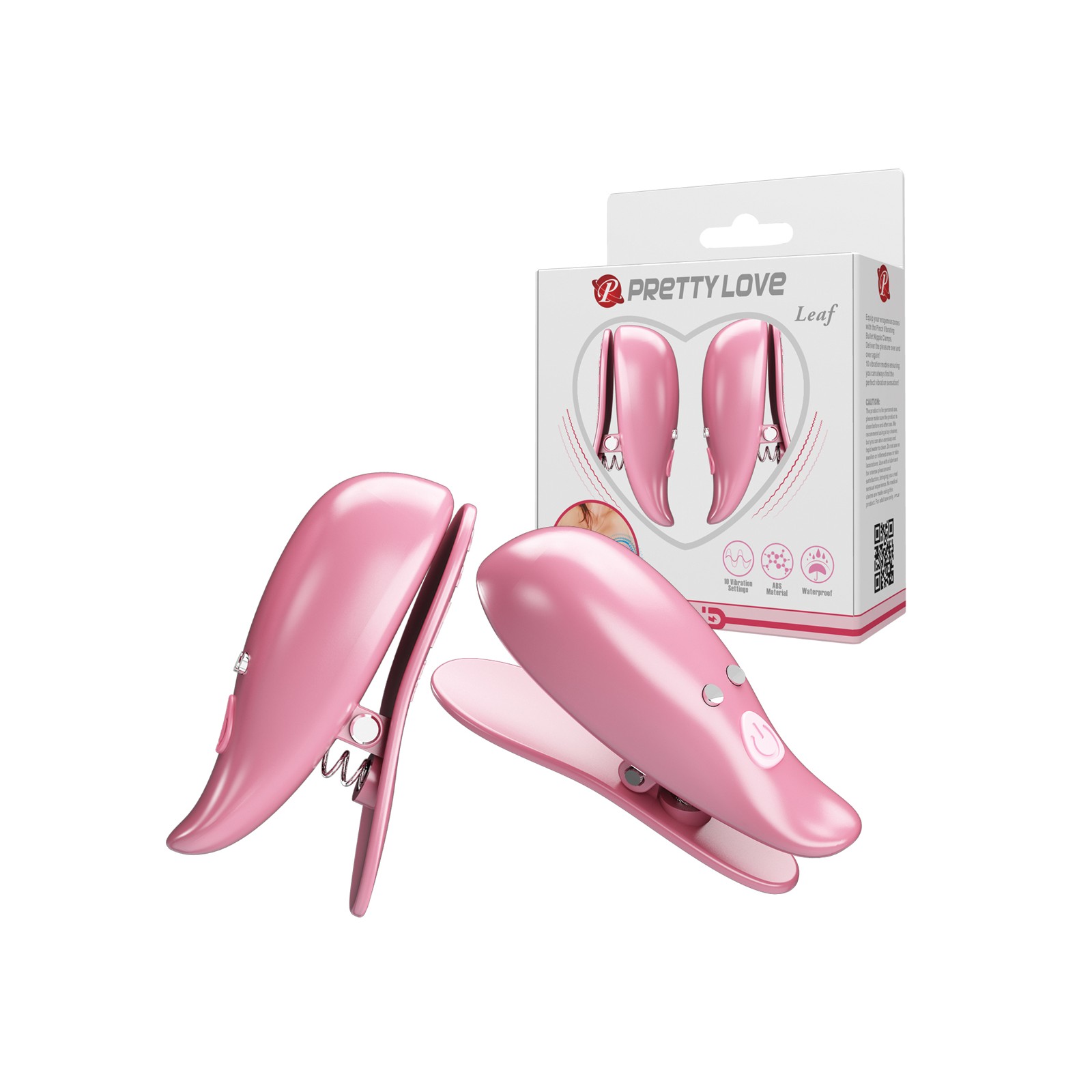 Pretty Love Wireless Vibrating Nipple Clamps in Pink