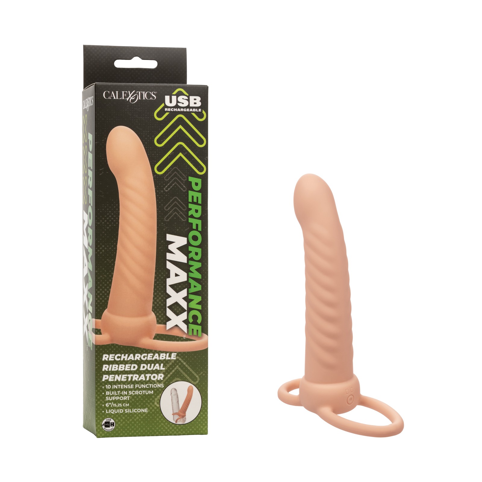 Performance Maxx Ribbed Dual Penetrator Rechargeable