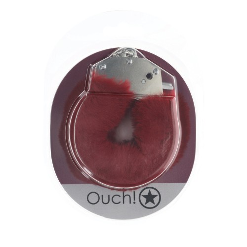 Shots Ouch Heavy-duty Fluffy Handcuffs Burgundy