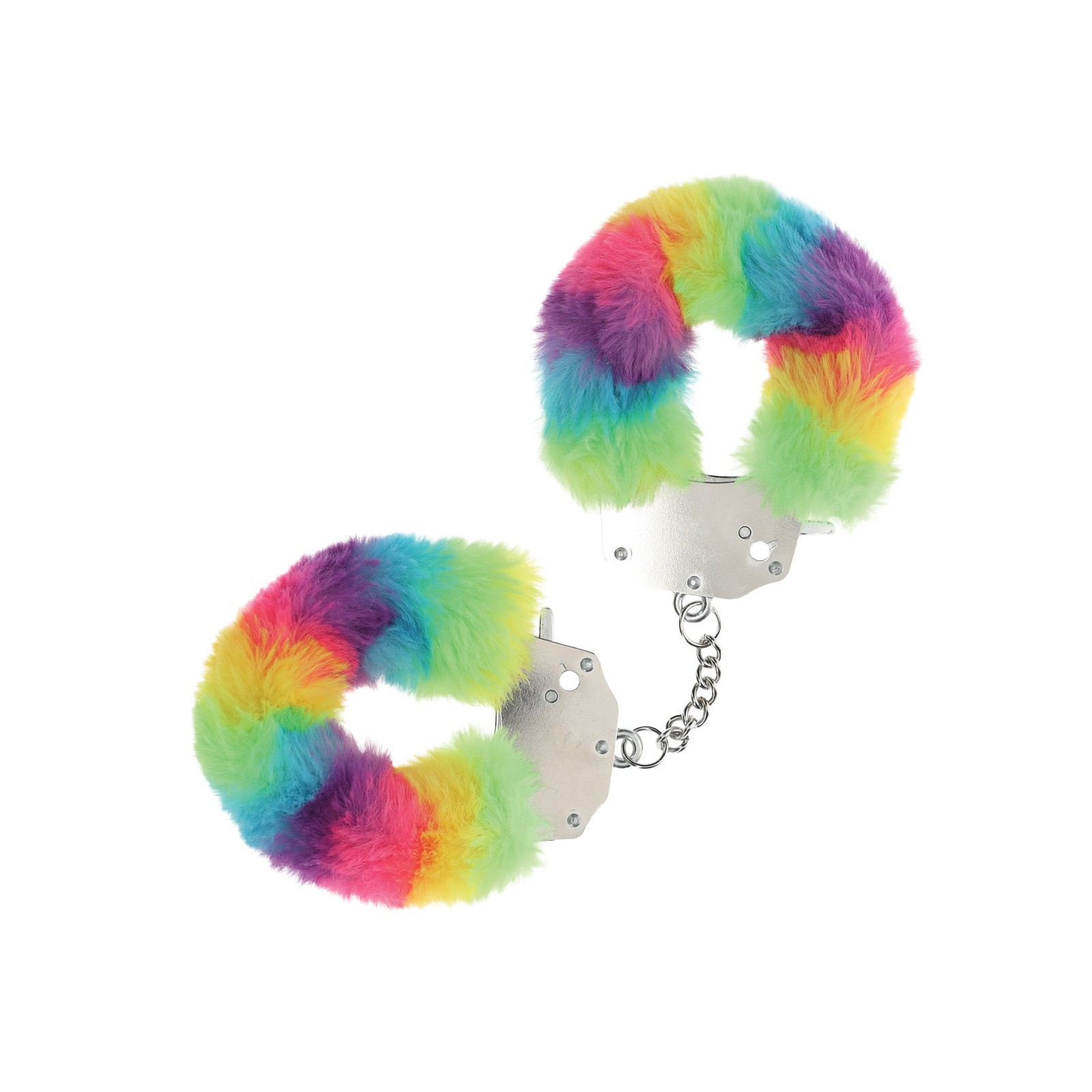 Shots Ouch! Heavy-duty Fluffy Handcuffs - Rainbow