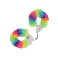 Shots Ouch! Heavy-duty Fluffy Handcuffs - Rainbow