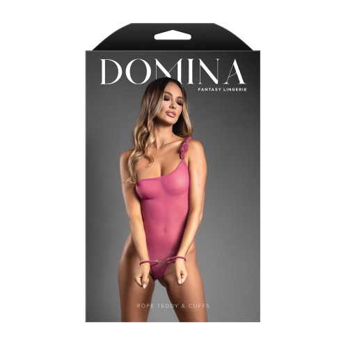 Domina One-Shoulder Sheer Mesh Teddy L/XL