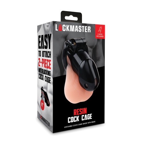 Lockmaster 4inch Resin Cock Cage - Black