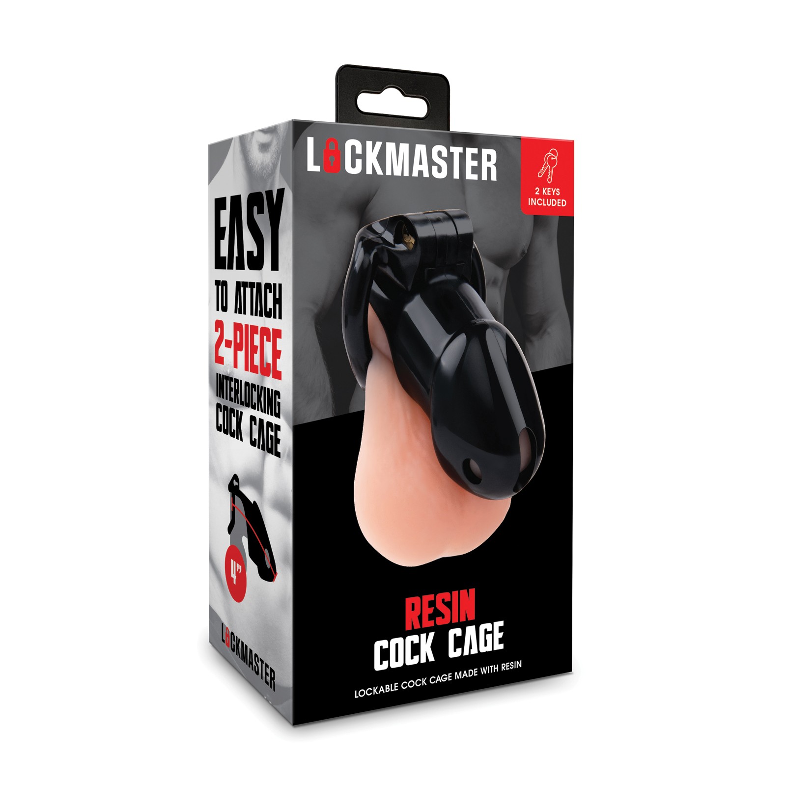 Lockmaster 4inch Resin Cock Cage - Black