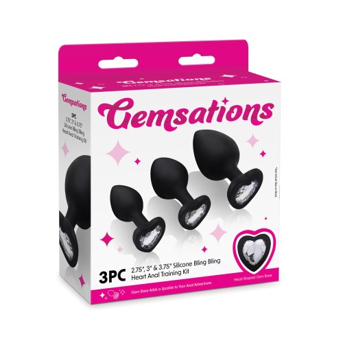 Black Heart Butt Plug Training Set