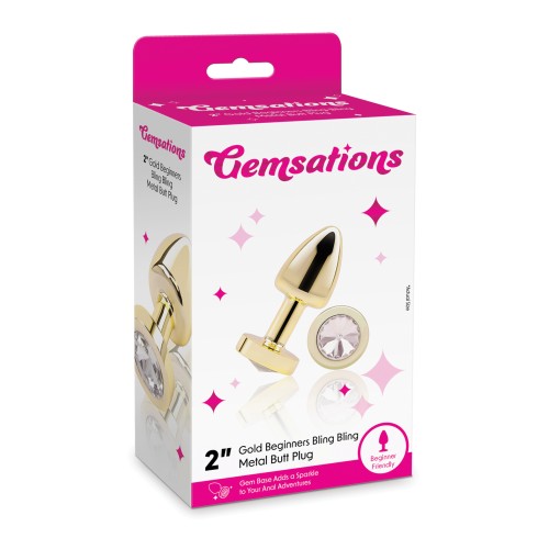 Gemsations 2" Metal Bling Butt Plug - Gold