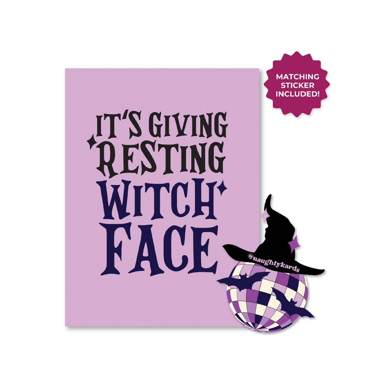 Halloween Witch Greeting Card with Sticker