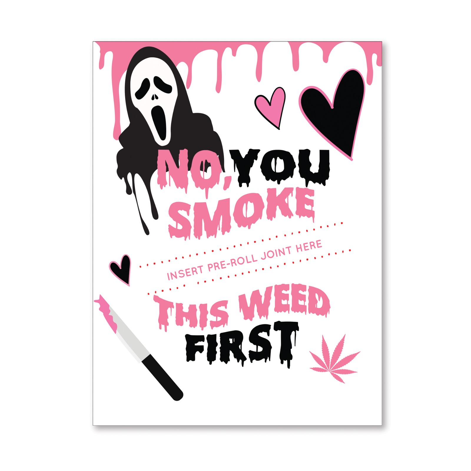 Halloween GhostFace Greeting Card w/Matchbook