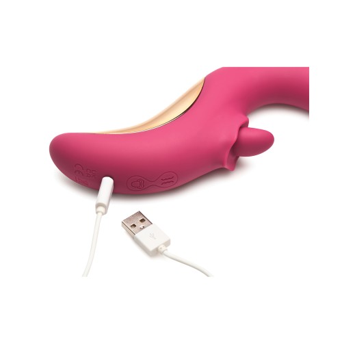 Lickgasm Tease & Please Thrusting Vibrator - Pink