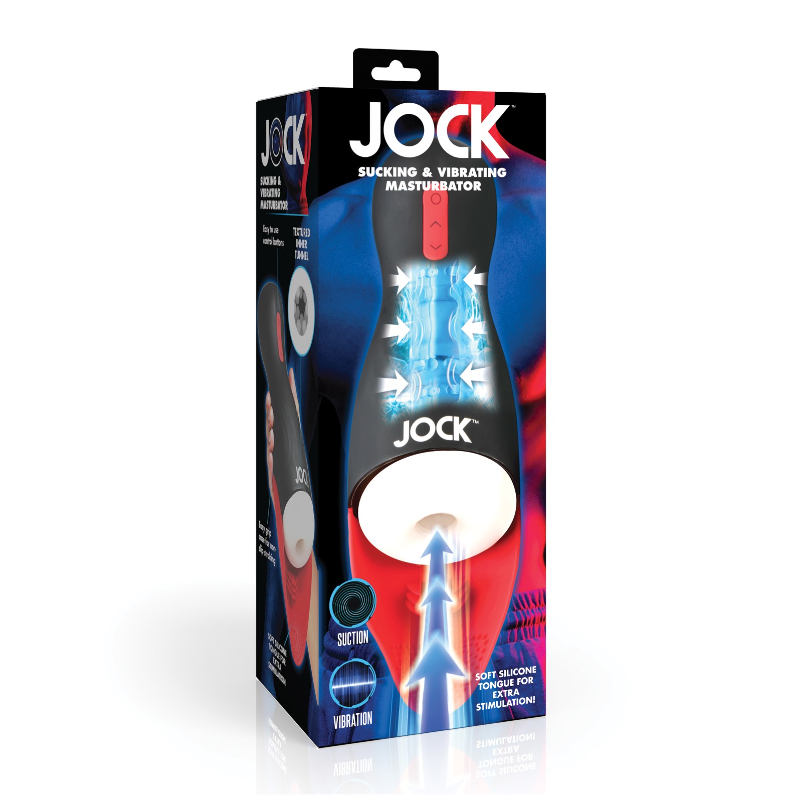 Curve Toys Vibrating Jock Sucking Masturbator Black/Red - Ultimate Pleasure