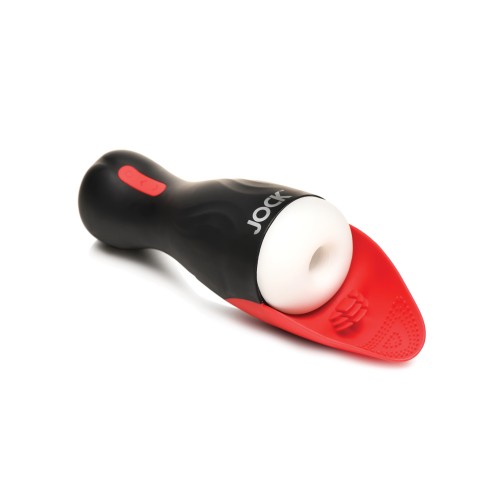 Curve Toys Vibrating Jock Sucking Masturbator Black/Red - Ultimate Pleasure