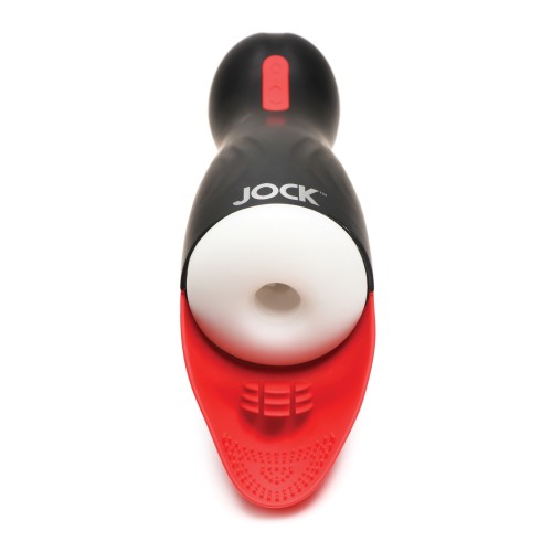 Curve Toys Vibrating Jock Sucking Masturbator Black/Red - Ultimate Pleasure